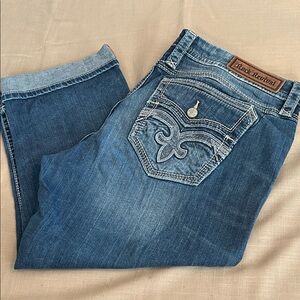 EUC Rock Revival Indigo Easy Crop Womens Jeans